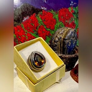 Women’s  Citrine /Sterling Silver Artist William Holman vintage 80’s size 7.5